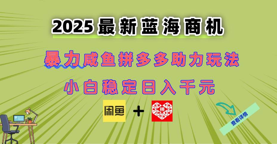 （14942期）最新闲鱼拼多多助力玩法 当下的蓝海商机 新手小白也能轻松操作 实现日…-耐玩网创