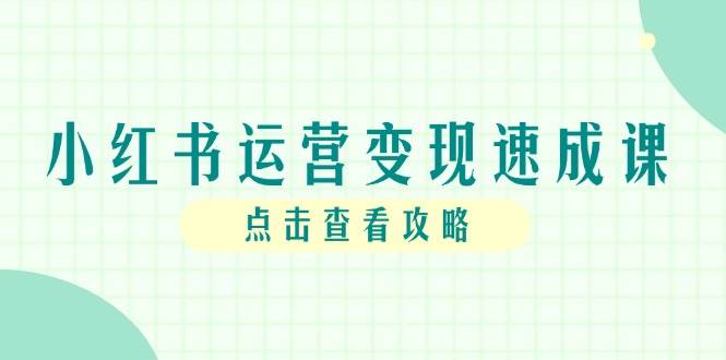 （14951期）小红书运营变现速成课，账号搭建到暴力起号，个人IP全流程指南-耐玩网创