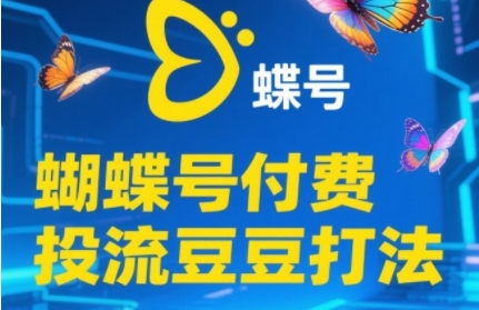 2025蝴蝶号付费投流豆豆打法，助新手快速掌握付费流量撬动自然流的核心玩法-耐玩网创