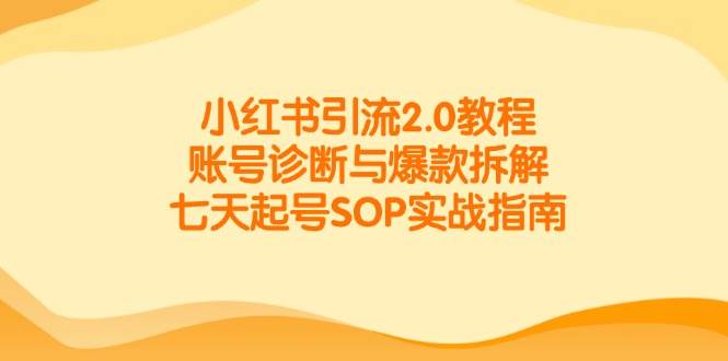 （14981期）小红书引流2.0教程，账号诊断与爆款拆解，七天起号SOP实战指南-耐玩网创