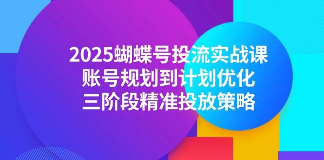 （14987期）2025蝴蝶号投流实战课，账号规划到计划优化，三阶段精准投放策略-耐玩网创