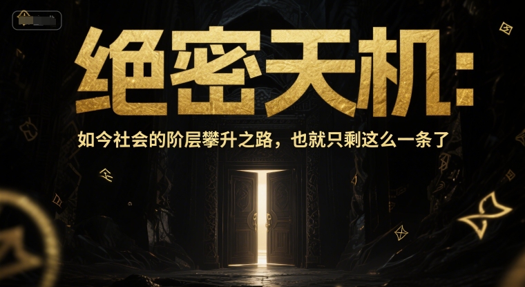付费文章：绝密天机：如今社会的阶层攀升之路，也就只剩这么一条了-耐玩网创