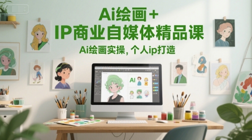 Ai绘画+IP商业自媒体精品课，Ai绘画实操，个人ip打造-耐玩网创