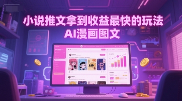 小说推文拿到收益最快的玩法，AI漫画图文-耐玩网创