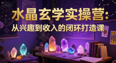 水晶玄学实操营：从兴趣到收入的闭环打造课-耐玩网创