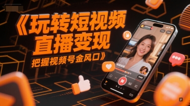 玩转短视频直播变现，把握视频号金风口-耐玩网创