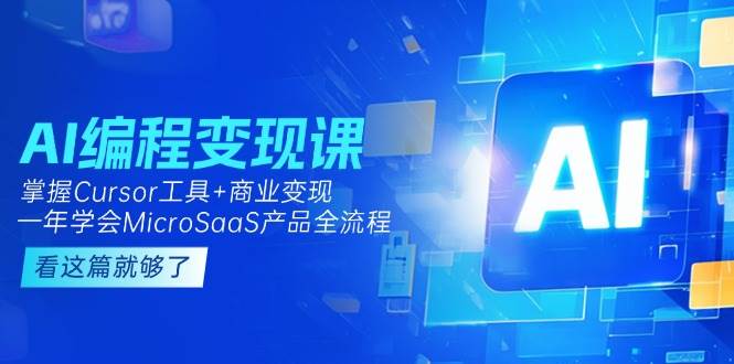 （15100期）AI编程变现课：掌握Cursor工具+变现，一年学会MicroSaaS产品全流程 (更新)-耐玩网创