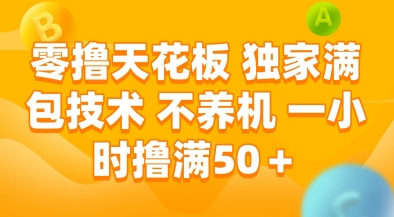 零撸天花板，独家满包技术，不用养机，一小时撸满50+，收益稳定【揭秘】-耐玩网创