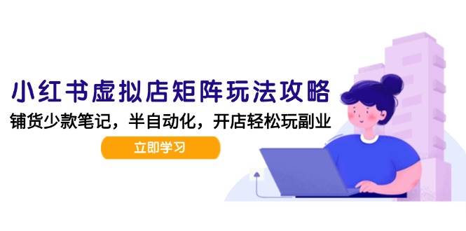 小红书虚拟店矩阵玩法-更新56，AI批量制作笔记，半自动化运营日发20笔记攻略-耐玩网创